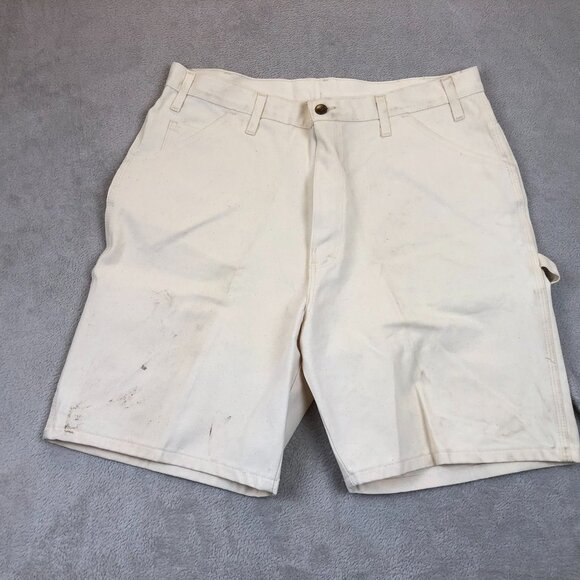 Dickies Mens Painter Shorts Size 38 White Canvas Utility Workwear Chino - Picture 12 of 12